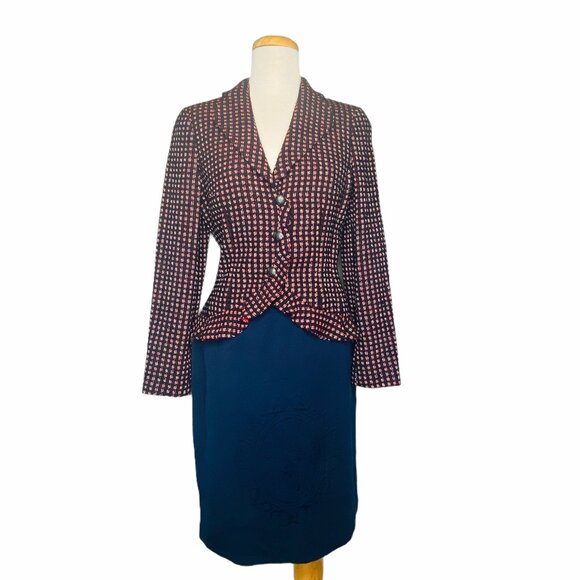 Peggy Jennings Vintage Corduroy Blue Pencil Skirt Sz 10 - Picture 2 of 13